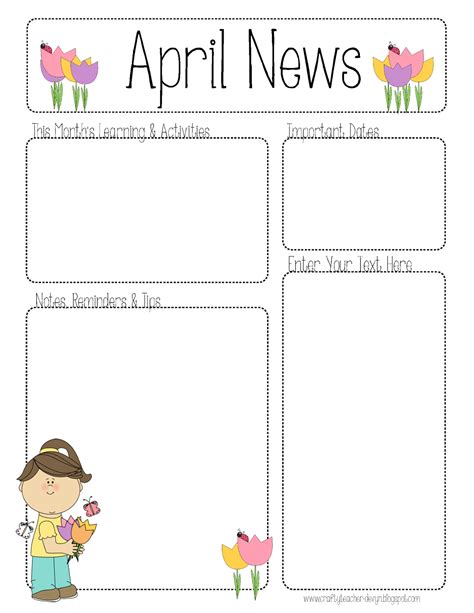 April Newsletter Template Free